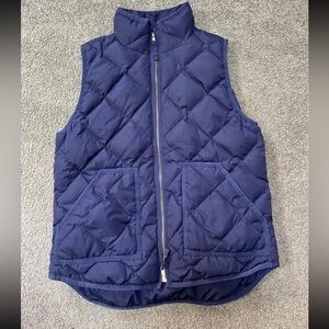 J.Crew Down Quilted Navy Blue Coat Vest Small
